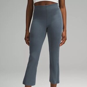 Ribbed Softstreme Zip-Leg High-Rise Cropped Pant 25"